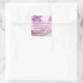 Sticker Carré Diamant en rose Mariage Adresse de retour Label (Sac)