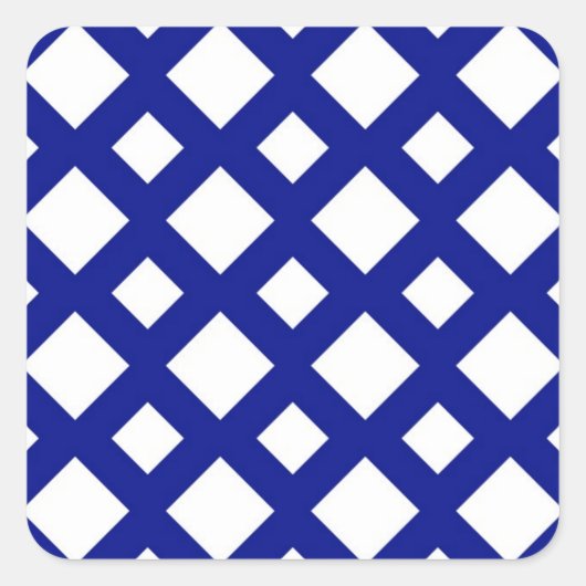 Sticker Carré Diamants blancs sur marine (Devant)