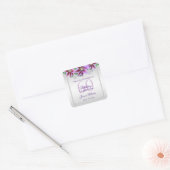 Sticker Carré Diamants et Fleurs Classiques Anniversaire (Enveloppe)
