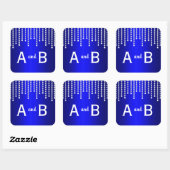 Sticker Carré Diamants et perles Mariage bleu (Feuille)