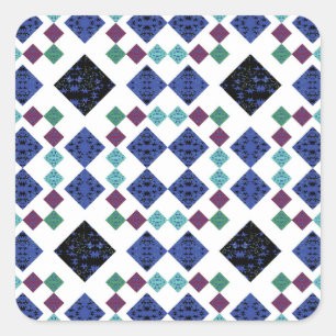 Sticker Carré Diamants Étoilés