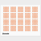 Sticker Carré Diamants orange sur blanc (Feuille)