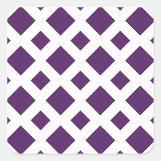 Sticker Carré Diamants violets sur blanc (Devant)