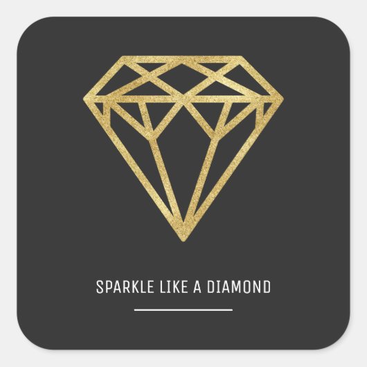 Sticker Carré Diamond d'or (Devant)