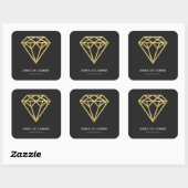 Sticker Carré Diamond d'or (Feuille)