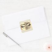 Sticker Carré Diamond Gold Lashes White Cleaner Love & Thanks (Enveloppe)
