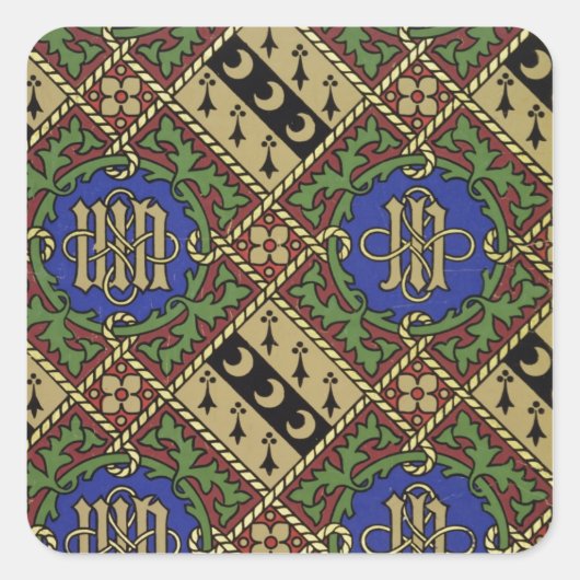 Sticker Carré Diamond print ecclesiastical wallpaper design (Devant)