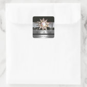 STICKER CARRÉ DIAMOND STARS NOIR BLANC RIBBON MONOGRAM (Sac)
