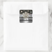 STICKER CARRÉ DIAMOND STARS NOIR BLANC RIBBON MONOGRAM (Sac)