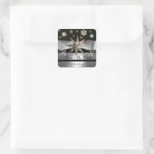 STICKER CARRÉ DIAMOND STARS NOIR BLANC RIBBON MONOGRAM (Sac)