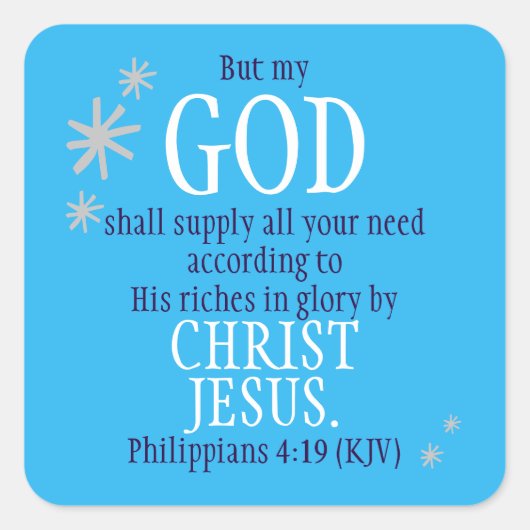 Sticker Carré Dieu doit fournir l'écriture Snowflake Météo (Devant)