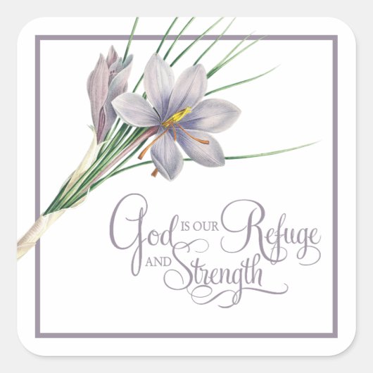 Sticker Carré Dieu est notre Refuge et notre force (Devant)