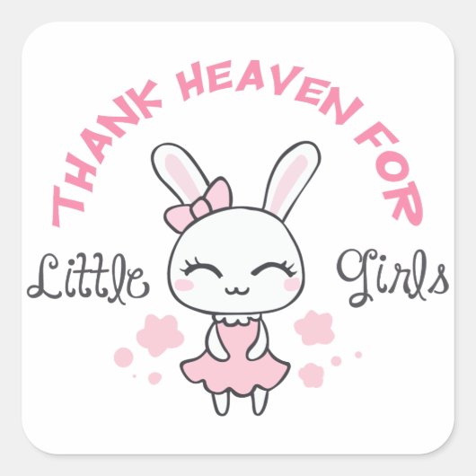 Sticker Carré Dieu merci pour les petites filles (Devant)