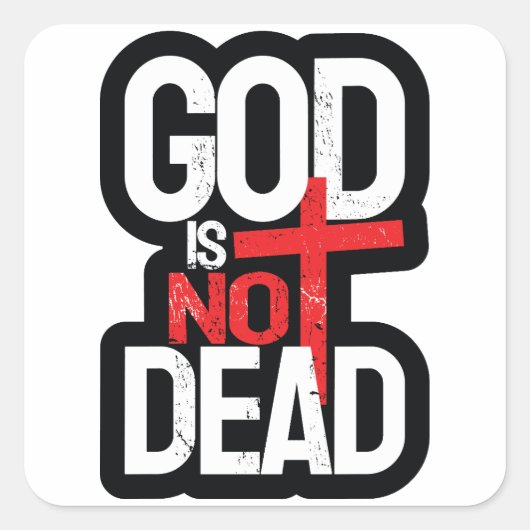 Sticker Carré Dieu n'est pas mort (Devant)