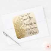 Sticker Carré Dieu Vous Couvrira Avec Ses Plumes (Enveloppe)