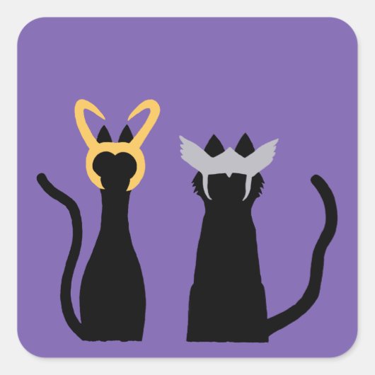 Sticker Carré Dieux des chats (Devant)