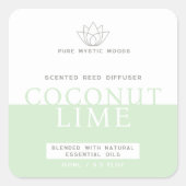 Sticker Carré Diffuseur de roseaux verts (Devant)