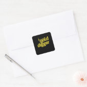 Sticker Carré Digger d'or Spitzhacke Pickel Werkzeug (Enveloppe)