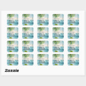 Sticker Carré Dimanche des Rameaux Hosanna Écriture (Feuille)