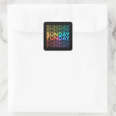 Sticker Carré Dimanche Fête Rainbow Fade Color (Sac)