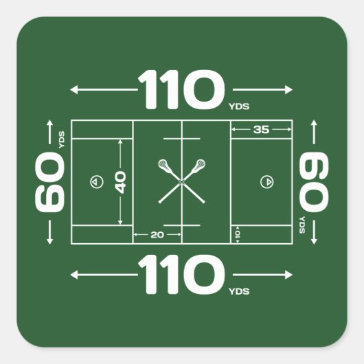 Sticker Carré Dimensions de champ (Devant)