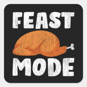 Sticker Carré Dinde de mode de fête de Thanksgiving de famille a