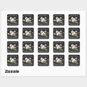 Sticker Carré Dindon de fusée de Thanksgiving (Feuille)