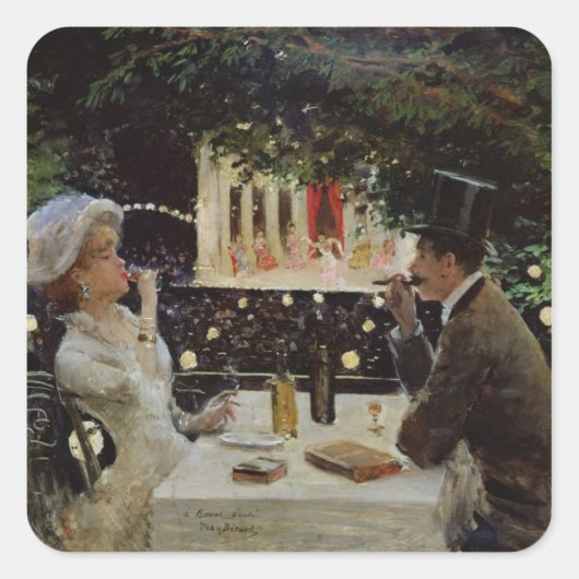 Sticker Carré Dîner aux Ambassadeurs, c.1882 (Devant)