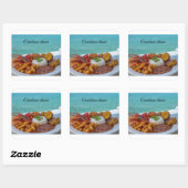 Sticker Carré dîner caribéen (Feuille)