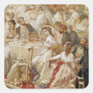 Sticker Carré Dîner chez le Tuileries, 1867