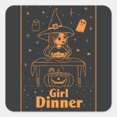 Sticker Carré Dîner de fille | ExDesigner | Halloween (Devant)