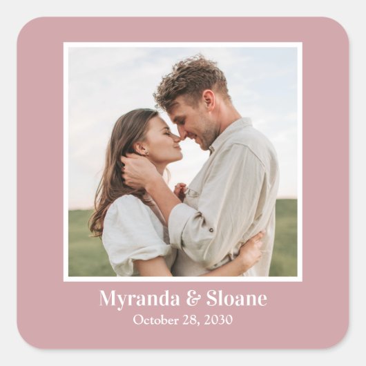 Sticker Carré Dîner de répétition photo Dusty Rose (Devant)