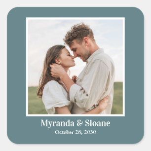 Sticker Carré Dîner de répétition photo Turquoise