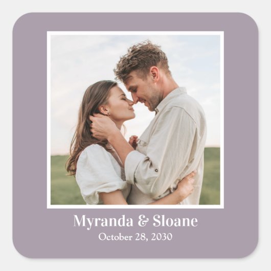 Sticker Carré Dîner de répétition photo violet (Devant)