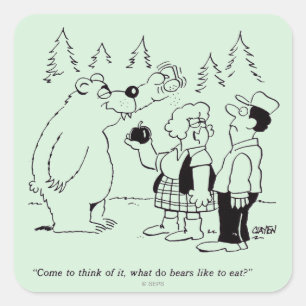 Sticker Carré Dîner des ours