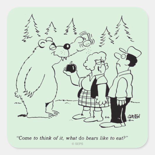 Sticker Carré Dîner des ours (Devant)