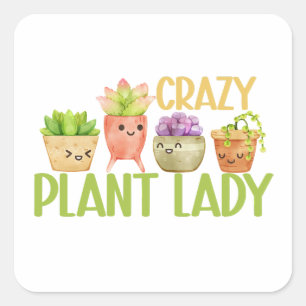 Sticker Carré Dingue plante