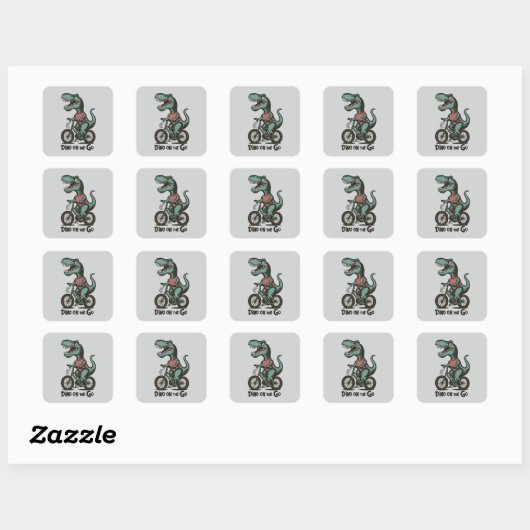 Sticker Carré Dino en déplacement (Feuille)