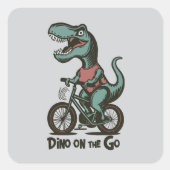 Sticker Carré Dino en déplacement (Devant)