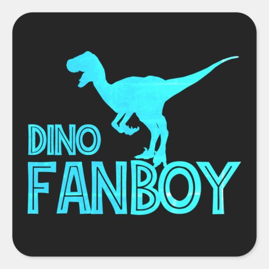 Sticker Carré Dino Fanboy - Dinosaur Lover (Devant)