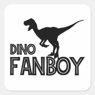 Sticker Carré Dino Fanboy - Dinosaur Lover