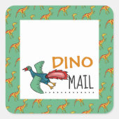 Sticker Carré Dino Mail, Dinosaur (Devant)
