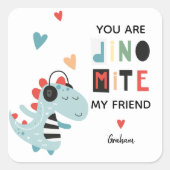 Sticker Carré Dinomite Valentine (Devant)
