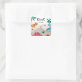 Sticker Carré Dinos Peint fête d'anniversaire (Sac)