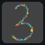 Sticker Carré Dinosaur 3ème anniversaire pour 3 ans<br><div class="desc">Dinosaur 3ème anniversaire pour 3 ans filles garçons drôle Cadeau Carré Sticker Classic Collection.</div>