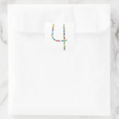 Sticker Carré Dinosaur 4e anniversaire pour 4 ans Sticke Carré (Sac)