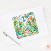 Sticker Carré Dinosaur Dino 1ère fête d'anniversaire (Enveloppe)