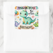 Sticker Carré Dinosaur Dino 1ère fête d'anniversaire (Sac)