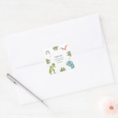 Sticker Carré Dinosaur fête d'anniversaire (Enveloppe)