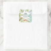 Sticker Carré Dinosaur One-A-Saurus Boy 1ère fête d'anniversaire (Sac)